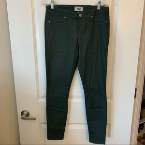 Dark Green Paige Skinny Jeans